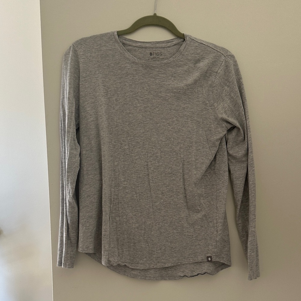 Figs Heather Gray Long Sleeve Top